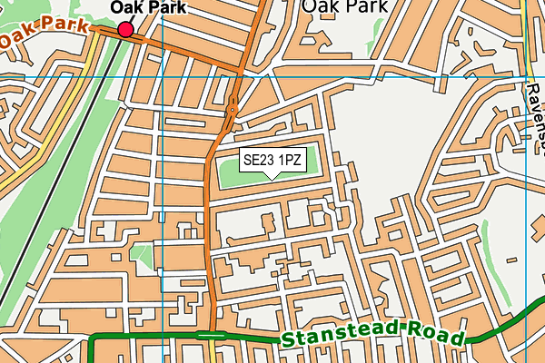 SE23 1PZ map - OS VectorMap District (Ordnance Survey)