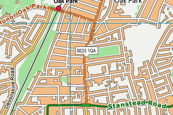 SE23 1QA map - OS VectorMap District (Ordnance Survey)