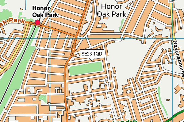 SE23 1QD map - OS VectorMap District (Ordnance Survey)