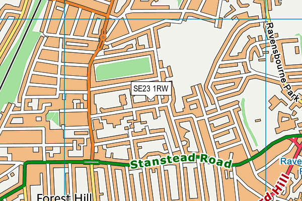 SE23 1RW map - OS VectorMap District (Ordnance Survey)