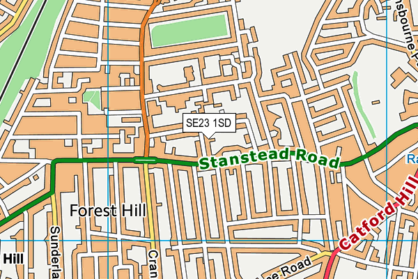 SE23 1SD map - OS VectorMap District (Ordnance Survey)