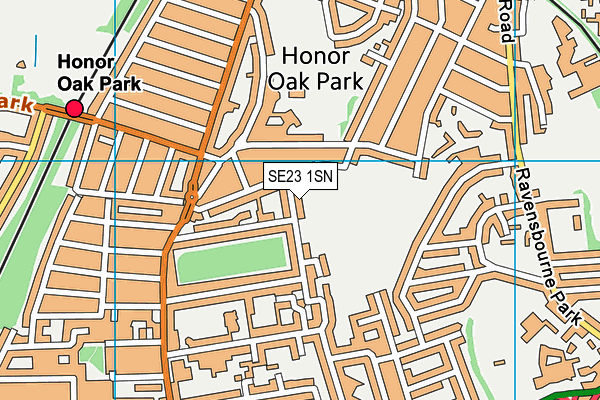 SE23 1SN map - OS VectorMap District (Ordnance Survey)