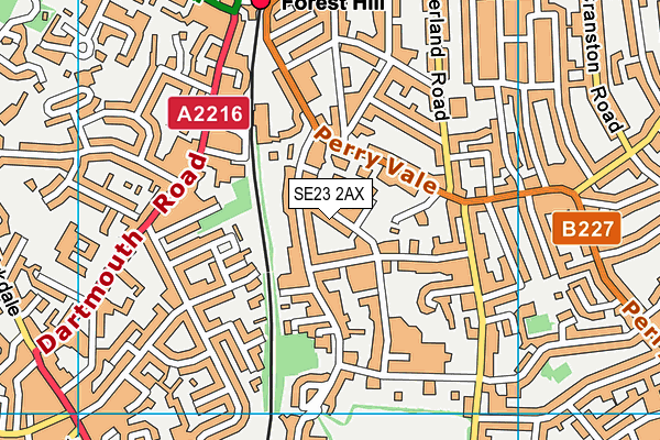 SE23 2AX map - OS VectorMap District (Ordnance Survey)