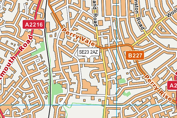 SE23 2AZ map - OS VectorMap District (Ordnance Survey)