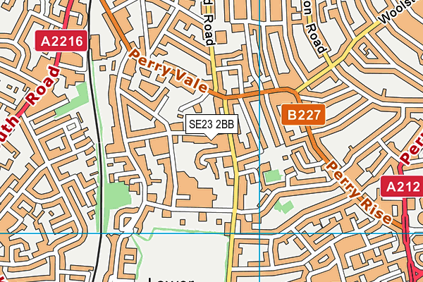 SE23 2BB map - OS VectorMap District (Ordnance Survey)