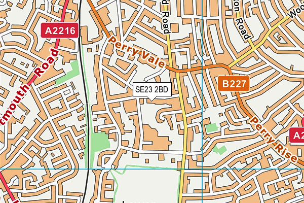 SE23 2BD map - OS VectorMap District (Ordnance Survey)