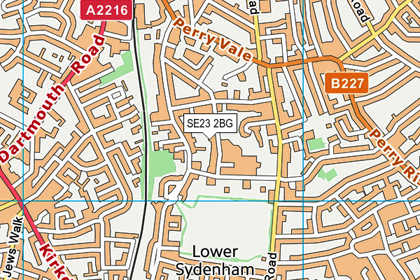 SE23 2BG map - OS VectorMap District (Ordnance Survey)