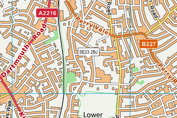 SE23 2BJ map - OS VectorMap District (Ordnance Survey)