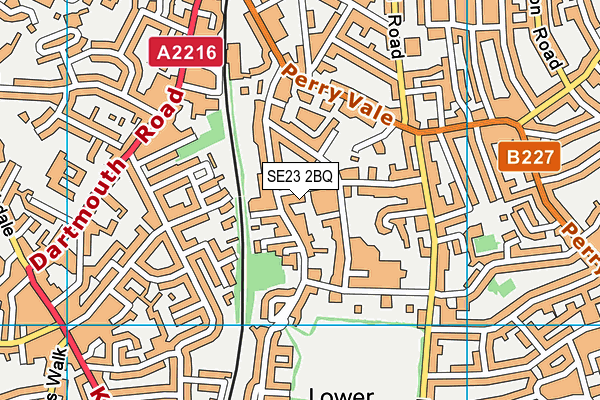 SE23 2BQ map - OS VectorMap District (Ordnance Survey)