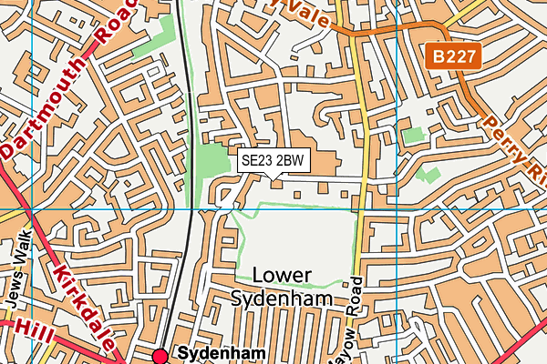 SE23 2BW map - OS VectorMap District (Ordnance Survey)