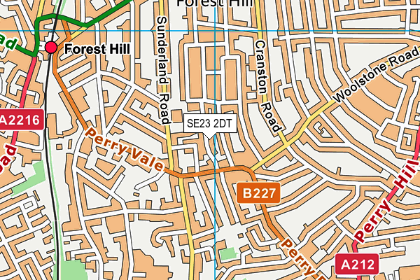 SE23 2DT map - OS VectorMap District (Ordnance Survey)
