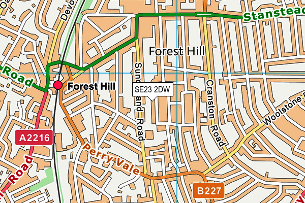 SE23 2DW map - OS VectorMap District (Ordnance Survey)
