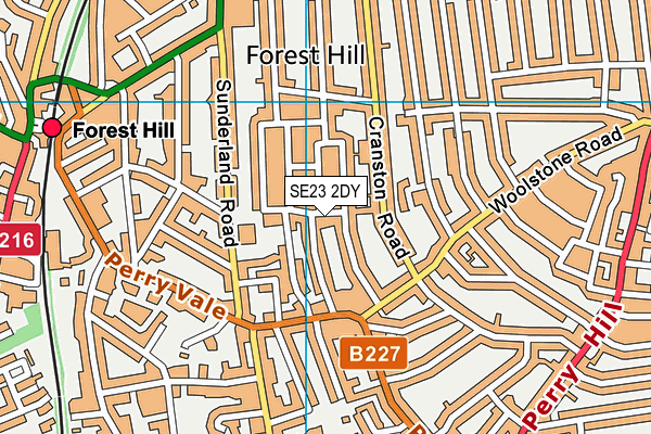 SE23 2DY map - OS VectorMap District (Ordnance Survey)