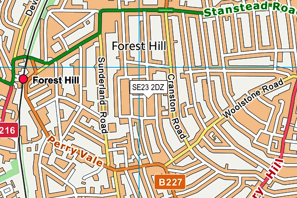 SE23 2DZ map - OS VectorMap District (Ordnance Survey)