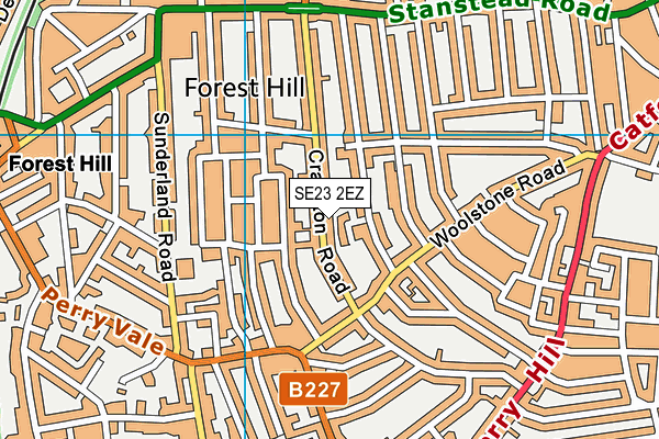 SE23 2EZ map - OS VectorMap District (Ordnance Survey)