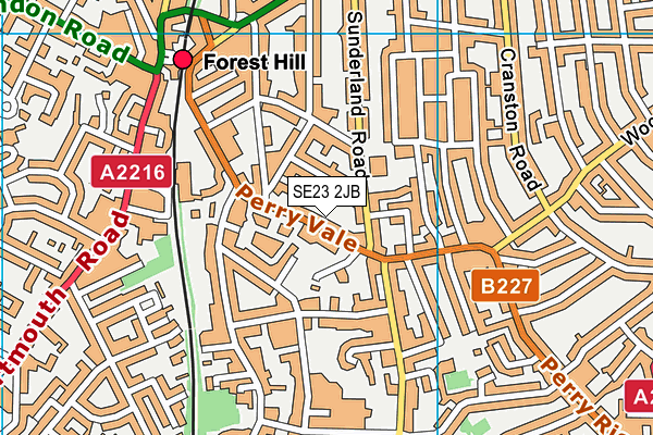 SE23 2JB map - OS VectorMap District (Ordnance Survey)