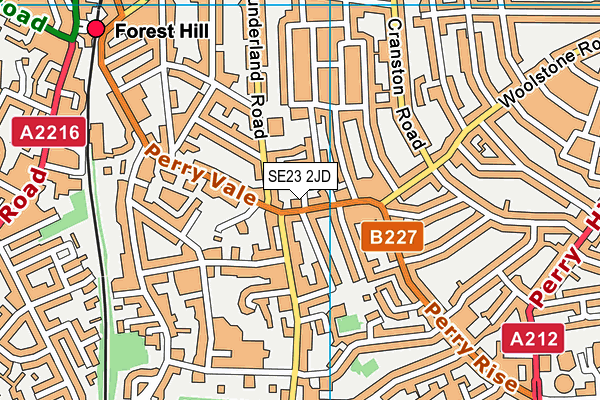 SE23 2JD map - OS VectorMap District (Ordnance Survey)