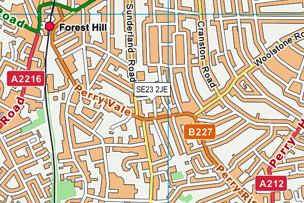 SE23 2JE map - OS VectorMap District (Ordnance Survey)