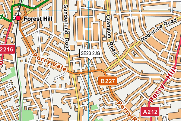 SE23 2JG map - OS VectorMap District (Ordnance Survey)