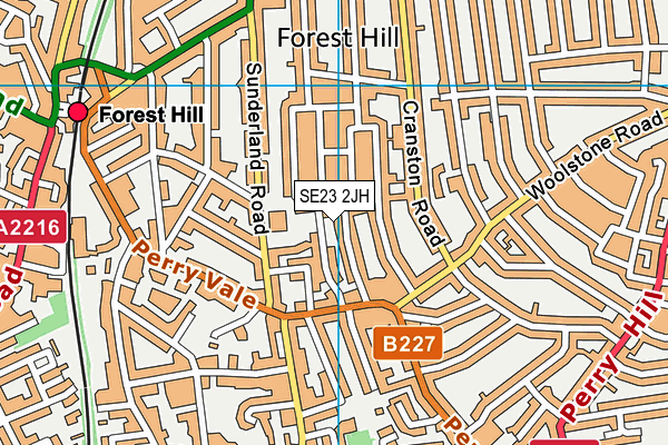 SE23 2JH map - OS VectorMap District (Ordnance Survey)