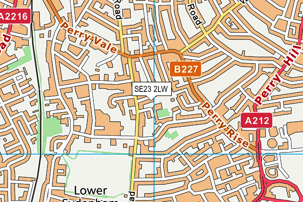 SE23 2LW map - OS VectorMap District (Ordnance Survey)