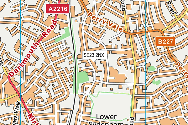 SE23 2NX map - OS VectorMap District (Ordnance Survey)