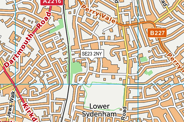 SE23 2NY map - OS VectorMap District (Ordnance Survey)