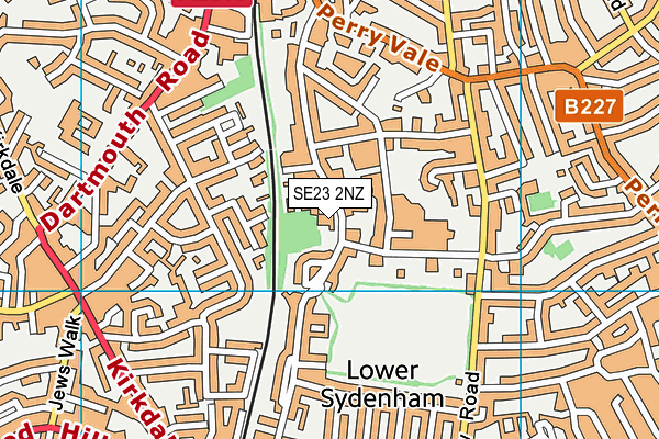 SE23 2NZ map - OS VectorMap District (Ordnance Survey)