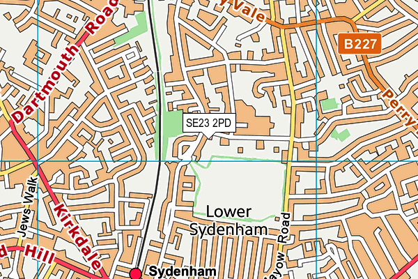 SE23 2PD map - OS VectorMap District (Ordnance Survey)