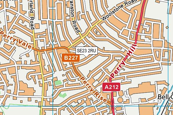 SE23 2RU map - OS VectorMap District (Ordnance Survey)