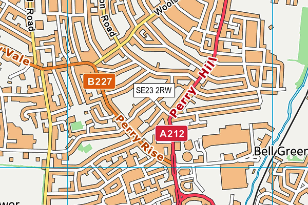 SE23 2RW map - OS VectorMap District (Ordnance Survey)