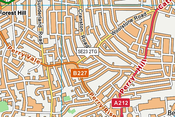 SE23 2TG map - OS VectorMap District (Ordnance Survey)