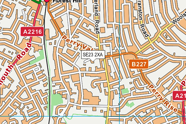 SE23 2XA map - OS VectorMap District (Ordnance Survey)