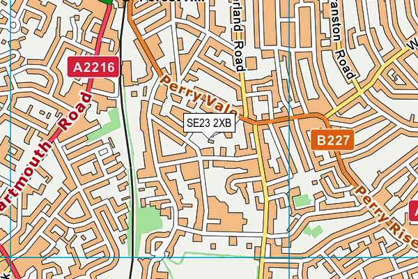 SE23 2XB map - OS VectorMap District (Ordnance Survey)