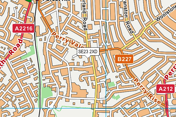 SE23 2XD map - OS VectorMap District (Ordnance Survey)