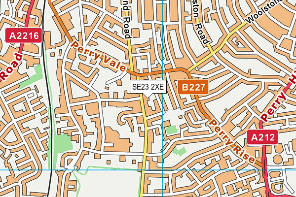 SE23 2XE map - OS VectorMap District (Ordnance Survey)