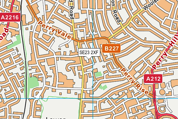 SE23 2XF map - OS VectorMap District (Ordnance Survey)