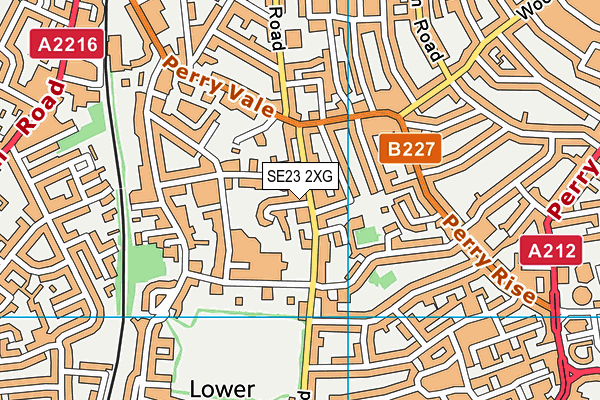 SE23 2XG map - OS VectorMap District (Ordnance Survey)