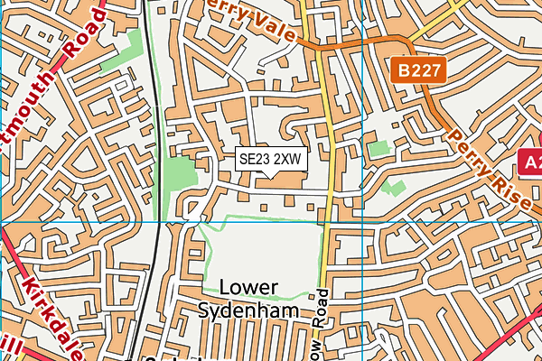 SE23 2XW map - OS VectorMap District (Ordnance Survey)