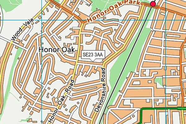 SE23 3AA map - OS VectorMap District (Ordnance Survey)