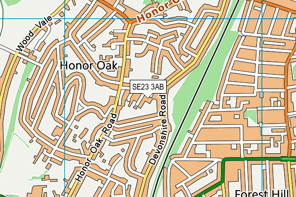 SE23 3AB map - OS VectorMap District (Ordnance Survey)