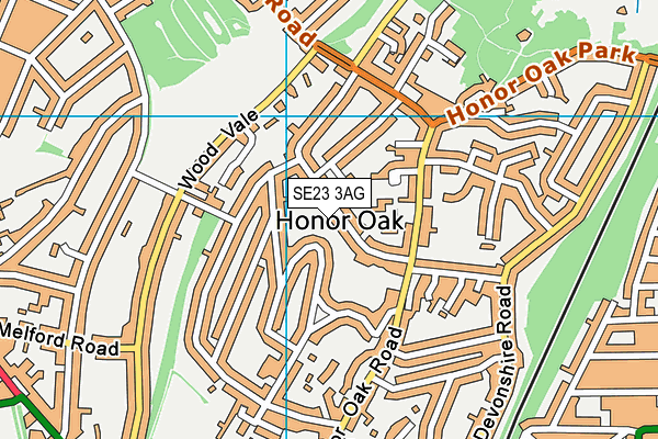 SE23 3AG map - OS VectorMap District (Ordnance Survey)