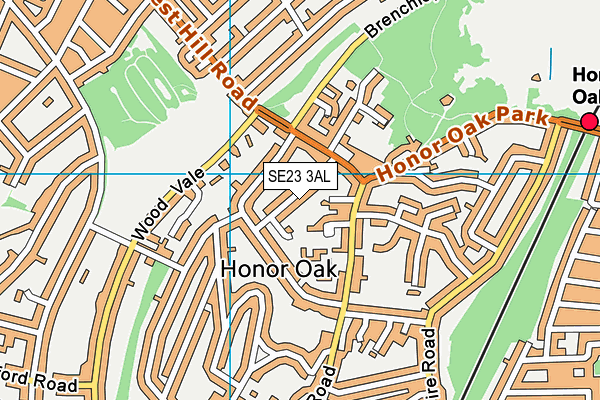 SE23 3AL map - OS VectorMap District (Ordnance Survey)