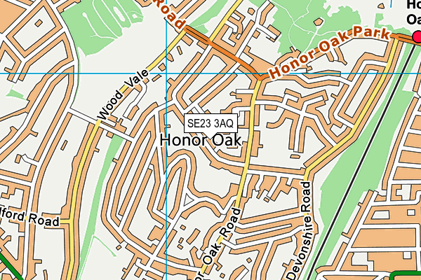SE23 3AQ map - OS VectorMap District (Ordnance Survey)