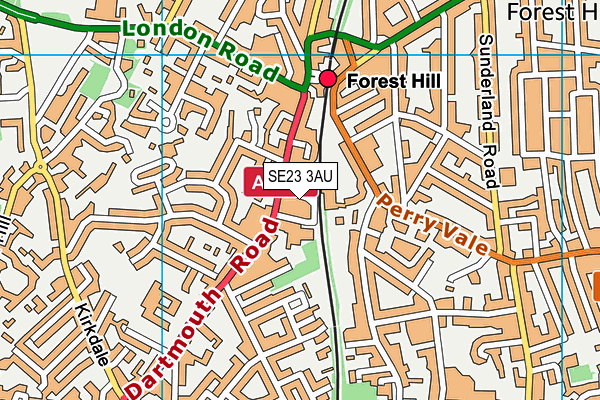 SE23 3AU map - OS VectorMap District (Ordnance Survey)