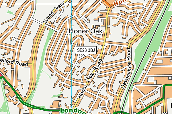 SE23 3BJ map - OS VectorMap District (Ordnance Survey)