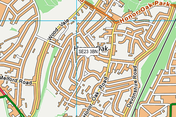 SE23 3BN map - OS VectorMap District (Ordnance Survey)