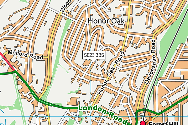 SE23 3BS map - OS VectorMap District (Ordnance Survey)