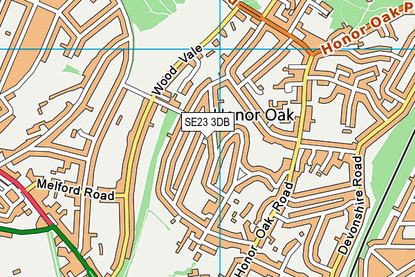 SE23 3DB map - OS VectorMap District (Ordnance Survey)