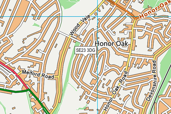 SE23 3DG map - OS VectorMap District (Ordnance Survey)